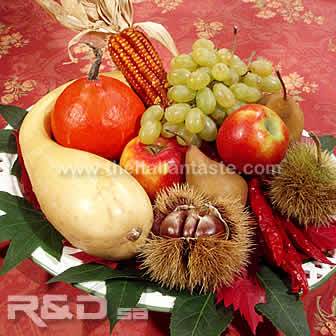 composizione di frutta e verdura autunnale