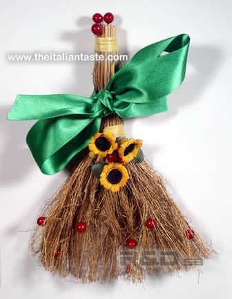 A little besom decorated by hand to sweep away all your troubles