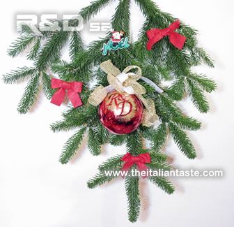 Decorated pine branch for your main door