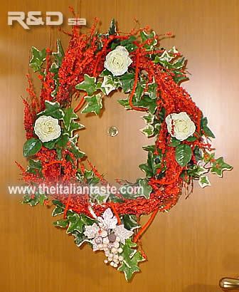 A red wreath for a main door