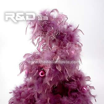 Trendy Christmas tree made with purple  feathers