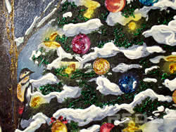 detail of Christmas tree with birds