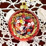hand decorated red christmas ball 
