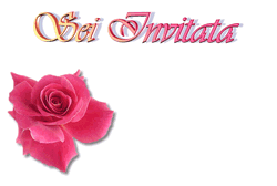 modello di bigliettino di invito (con rosa) per occasioni, anniversari e festeggiamenti