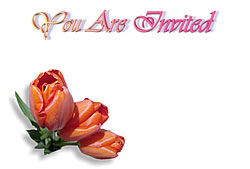 birhday invitation template card with tulips
