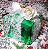 gift with lace ribbon