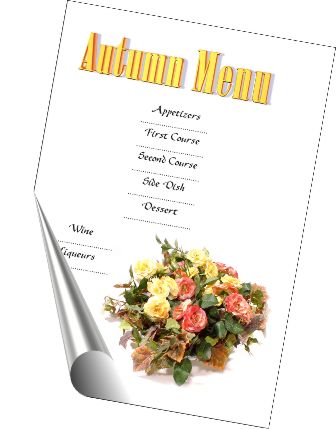 carta del menu con decorazione autunnale