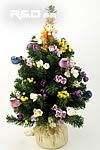 Albero di Pasqua con coniglietto, uccellini e fiori