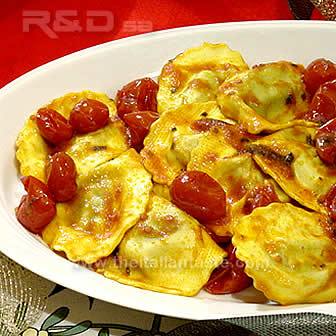 Pumpkin ravioli in the Holiday table