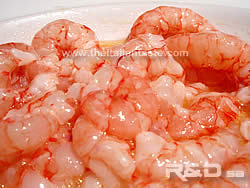 Raw prawns dressed