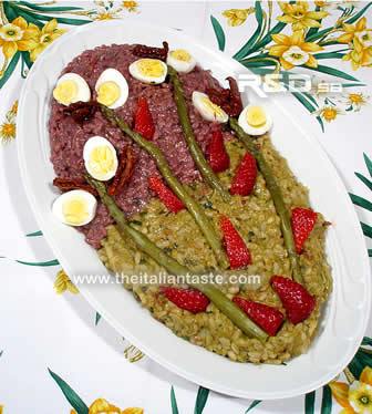risotto with asparagus and strawberries
