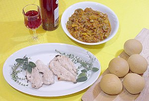 Authentic Italian recipe - "Minestrina", chicken & aubergines