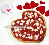heart-shaped pizza