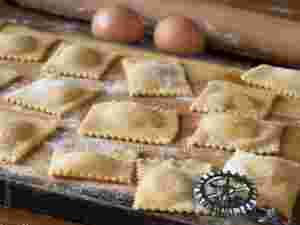 Meat & spinach filled agnolotti