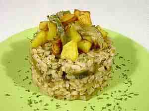 Risotto with artichokes and potatoes