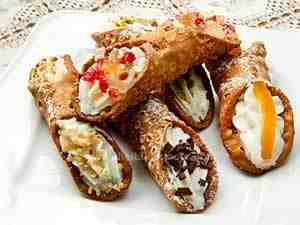 Sicilian cannoli - Sicilian cornets filled with ricotta cheese and candied fruit