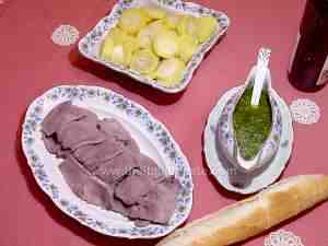 boiled tongue with italian green sauce (bagnetto)