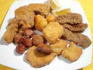 deep fried assorted meat piedmont style , fritto misto made with calf