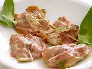 Roman saltimbocca wrapped in ham and sage