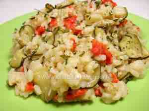 crab and zucchini risotto