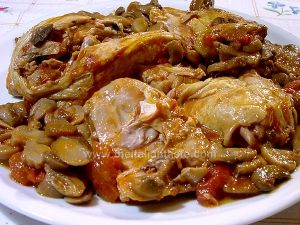 Galletto in padella, ai funghi