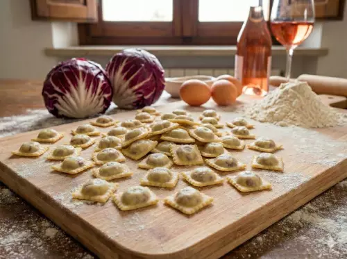 Red radicchio & sausage ravioli