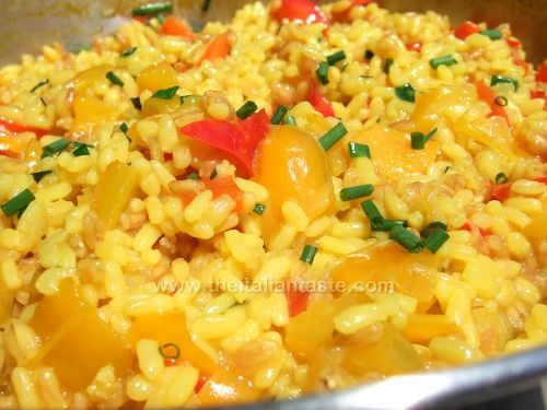Risotto With Bell Peppers And Rabbit Stock