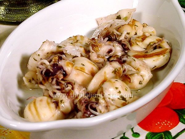 Grilled baby cuttlefish