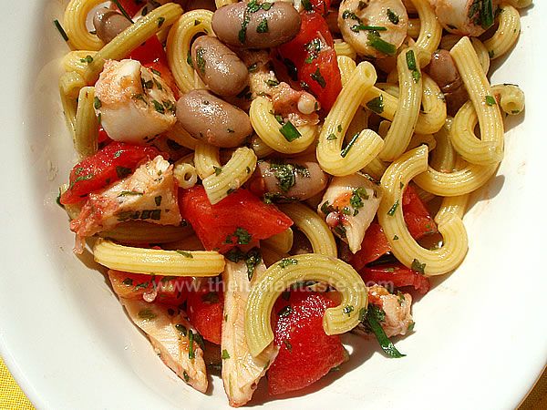 Pasta salad with octopus