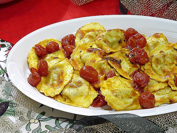 Pumpkin filled ravioli