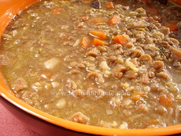 Zuppa di verza e lenticchie