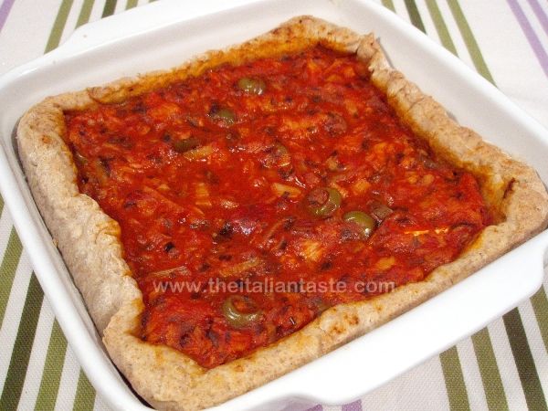 Savory tart with salt cod