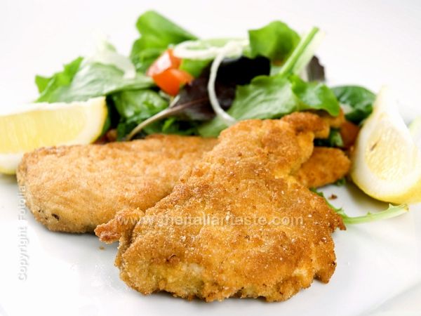 Breaded and fried veal chops