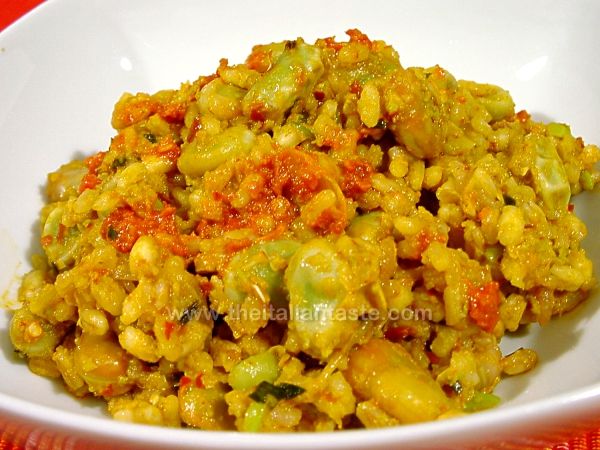 Rice salad with 'Nduja and beans