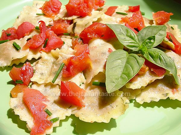 Homemade ravioli salad